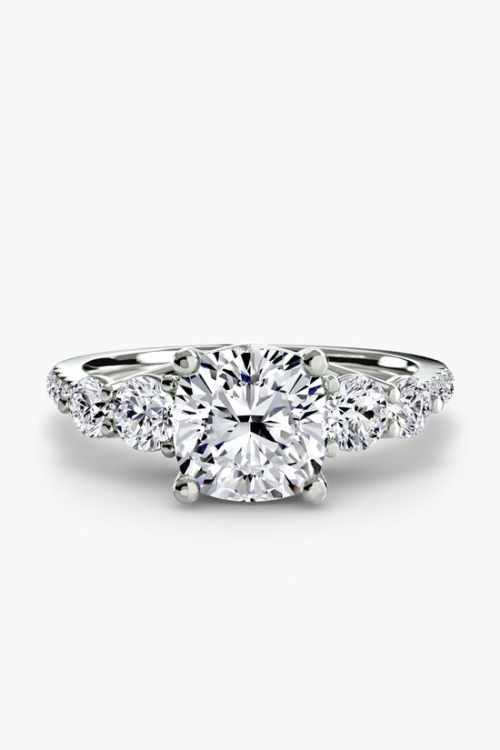 Five Stone Ring with Pavé Band