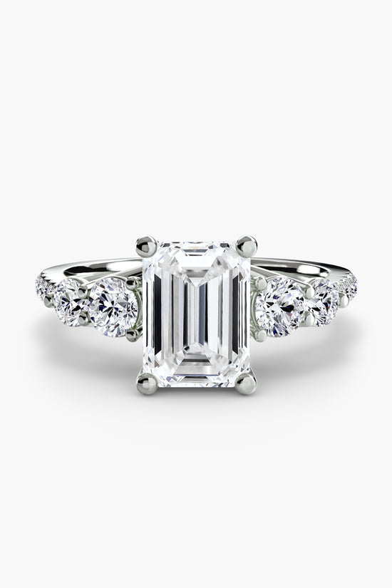 Five Stone Ring with Pavé Band