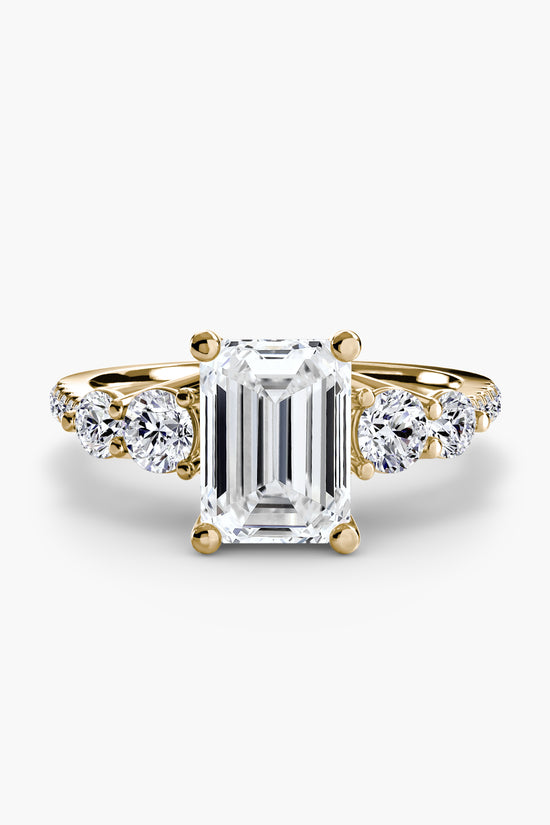 Five Stone Ring with Pavé Band