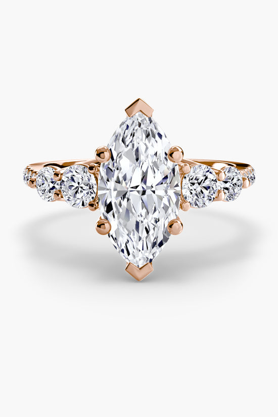 Five Stone Ring with Pavé Band