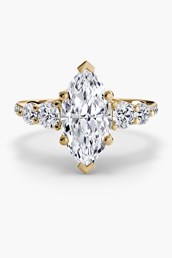 Five Stone Ring with Pavé Band