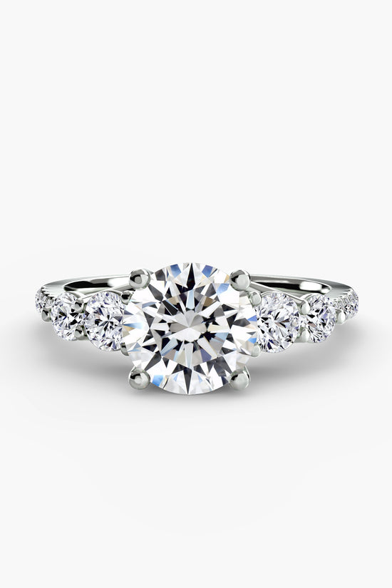 Five Stone Ring with Pavé Band