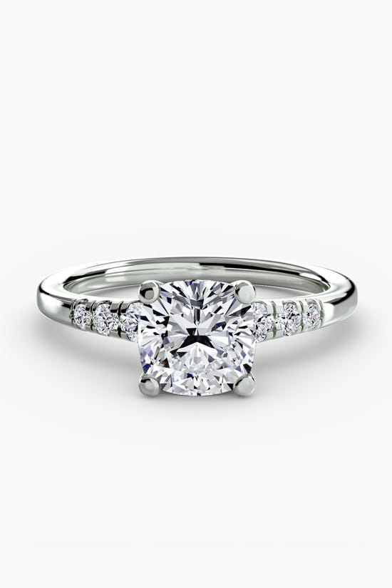 Solitaire with Shoulder Accents