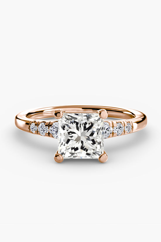 Solitaire with Shoulder Accents
