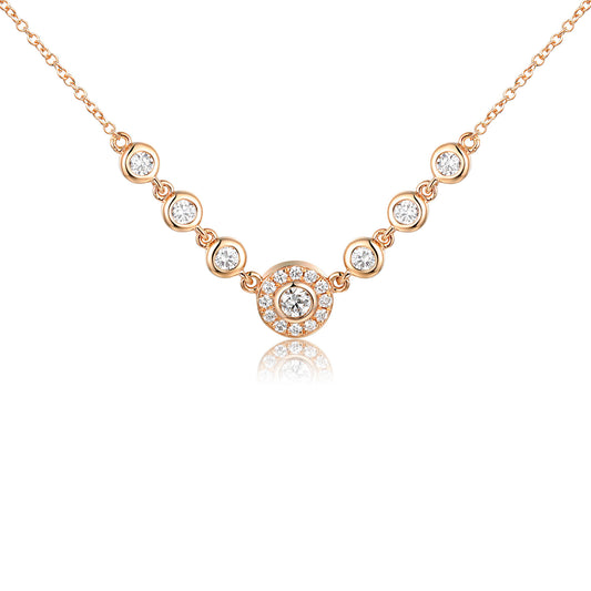 Rubover & Micro Set 7 Stone Halo Necklace