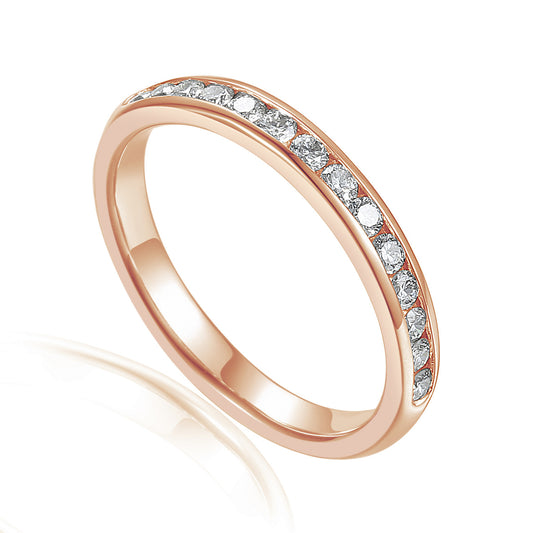 Round Brilliant Cut Diamond Channel Set Half Eternity Ring