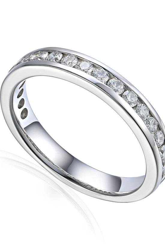 Round Brilliant Cut Diamond Channel Set Half Eternity Ring