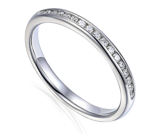 Round Brilliant Cut Diamond Channel Set Half Eternity Ring