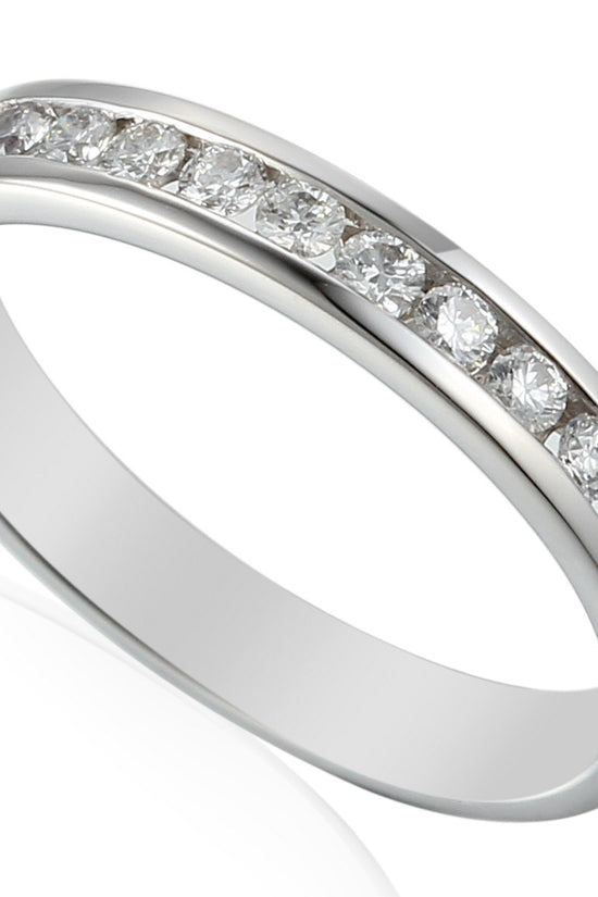 Round Brilliant Cut Diamond Channel Set Half Eternity Ring