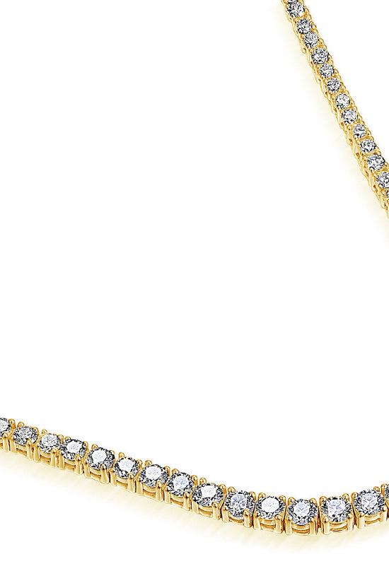 Round Brilliant Cut Diamond Claw Set Straight Tennis Necklace
