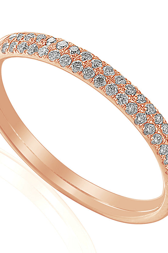 Round Brilliant Cut Diamond Micro Set Double Row Half Eternity Ring