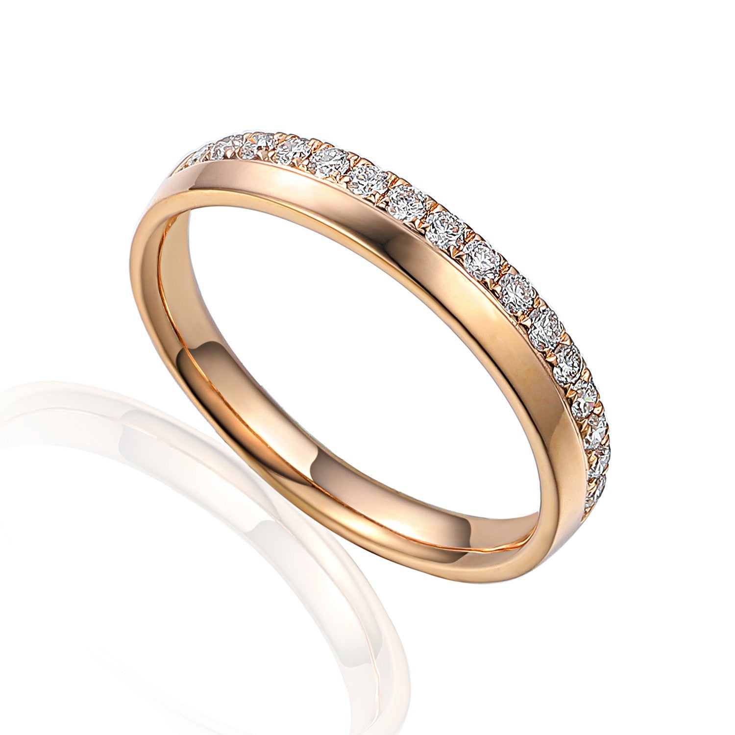 Round Brilliant Cut Diamond Micro Set Half Eternity Ring