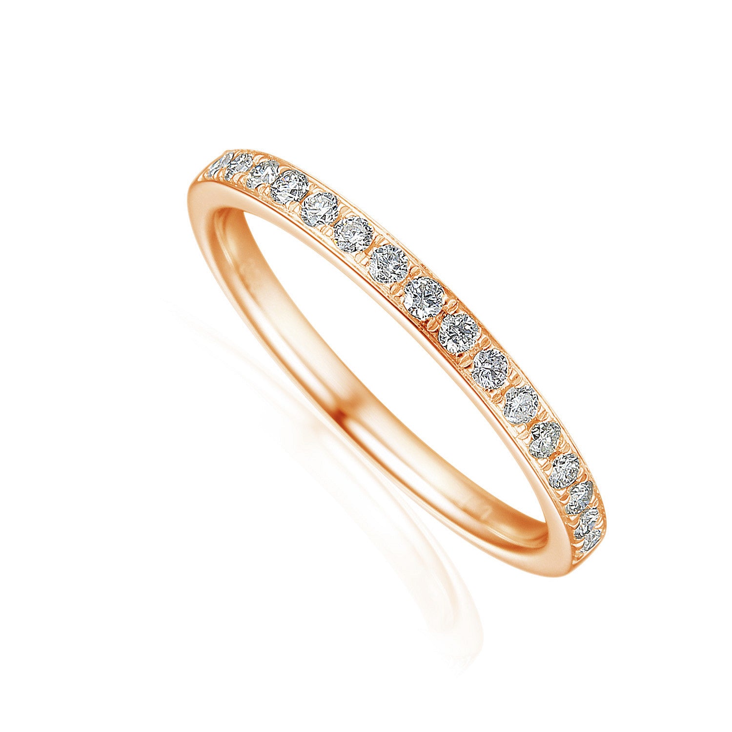 Round Brilliant Cut Diamond Micro Set Half Eternity Ring