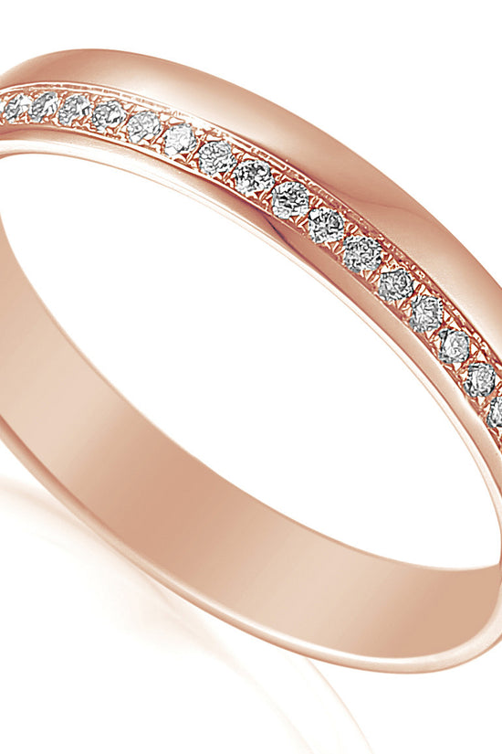 Round Brilliant Cut Diamond Micro Set Half Eternity Ring