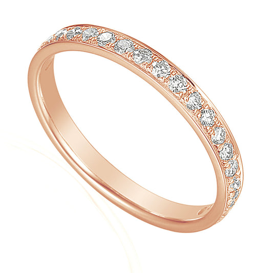 Round Brilliant Cut Diamond Micro Set Half Eternity Ring