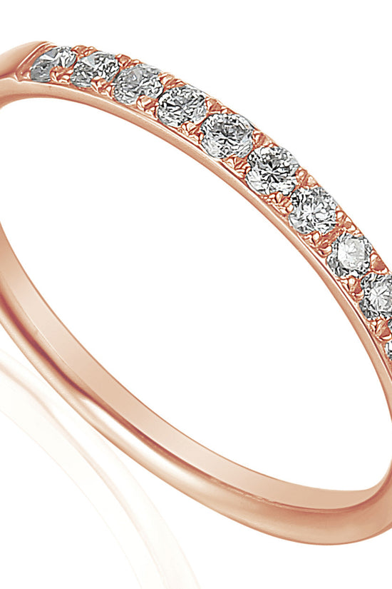 Round Brilliant Cut Diamond Micro Set Half Eternity Ring