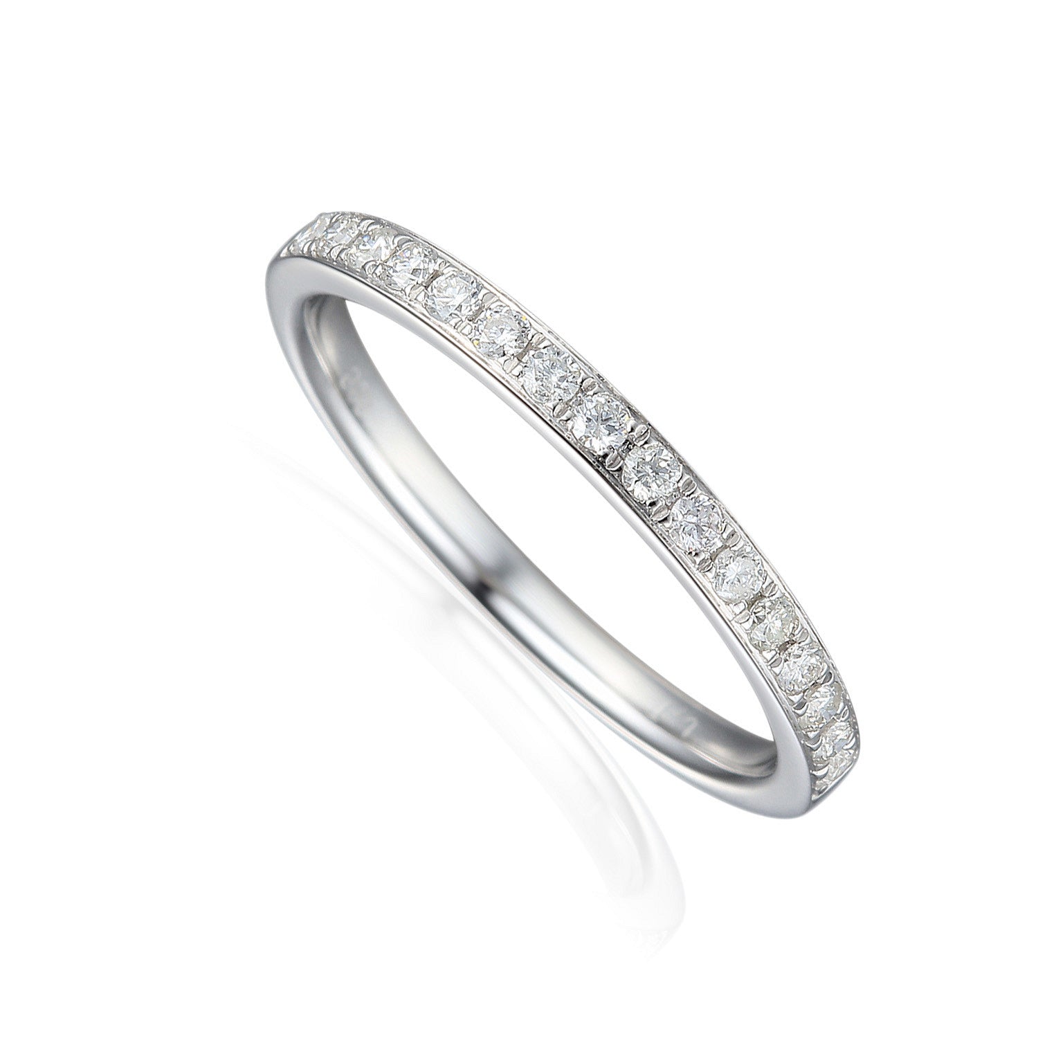 Round Brilliant Cut Diamond Micro Set Half Eternity Ring