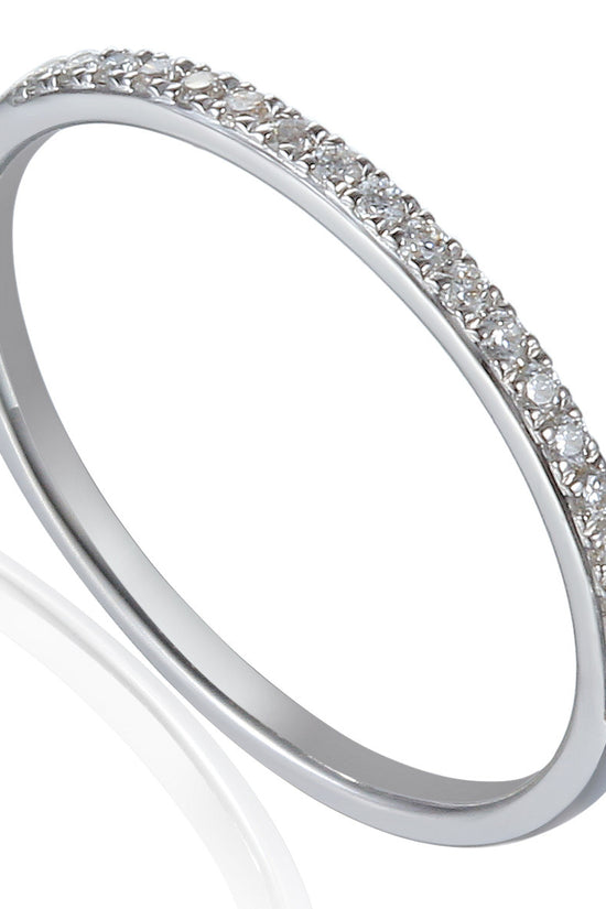 Round Brilliant Cut Diamond Micro Set Half Eternity Ring