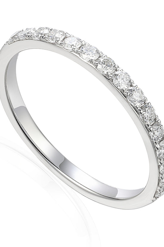 Round Brilliant Cut Diamond Micro Set Half Eternity Ring