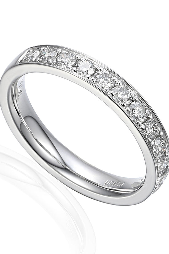 Round Brilliant Cut Diamond Micro Set Half Eternity Ring