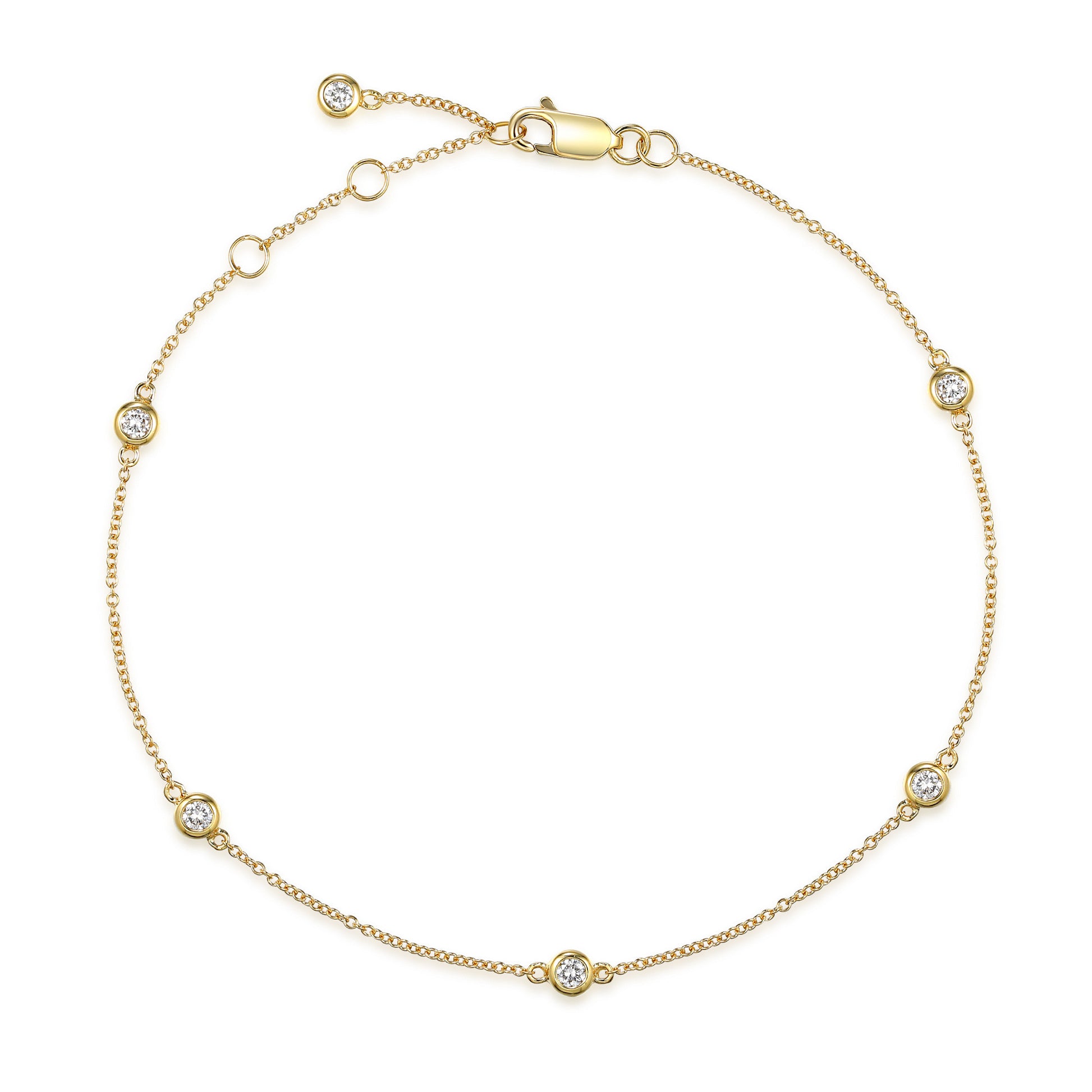 Rubover Set Round Brilliant Cut Diamond Assorted Bracelet