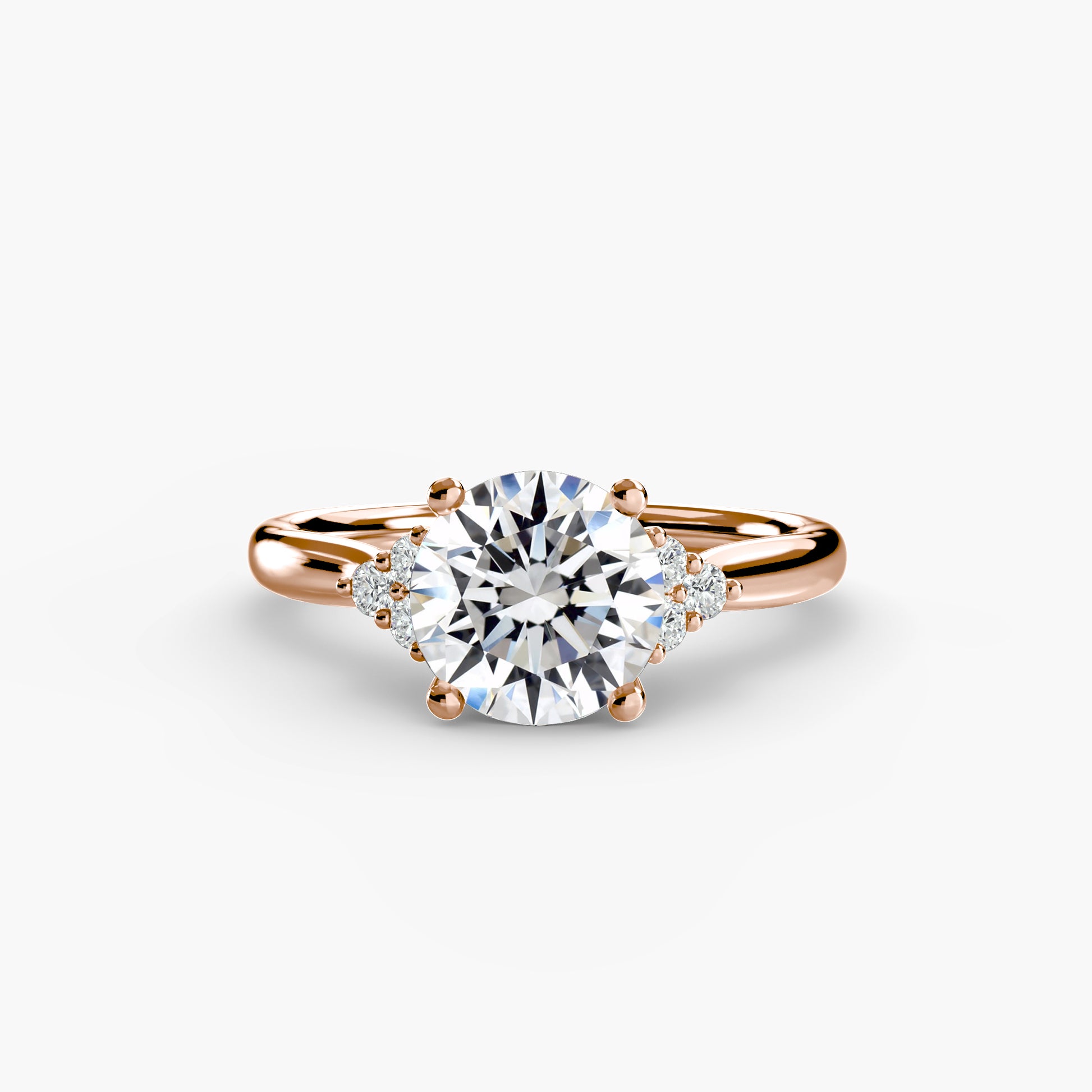Solitaire with Cluster Shoulders