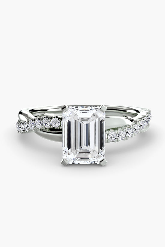 The Emerald Twist Pavé Ring