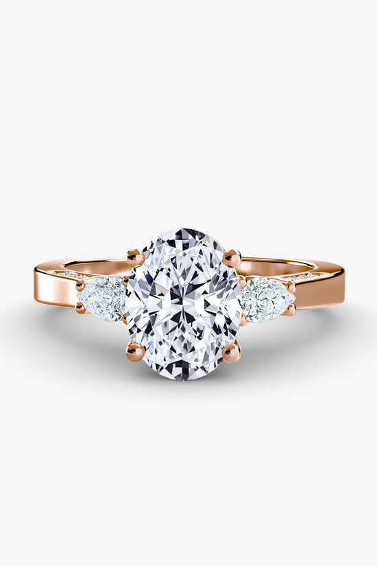 Three Stone with Pavé Shoulders