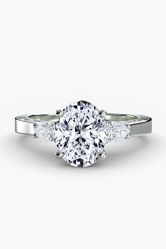 Three Stone with Pavé Shoulders