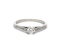 Natural GIA Round Brilliant with Shoulder Diamonds